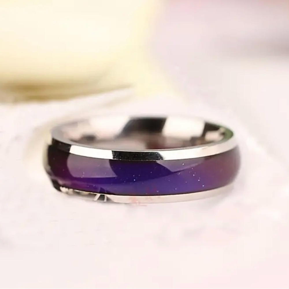 Men’s Stainless Steel Temperature Sensitive Color Changing Ring Size 9